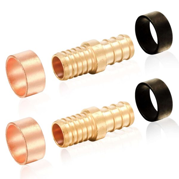 PEX-B Crimp x PB Transition Brass Pex Coupling (Lead Free) - Image 2