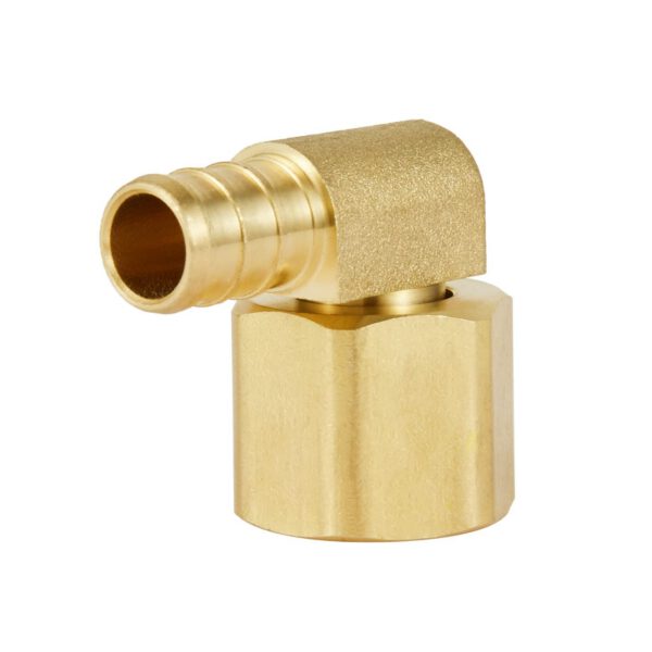 PEX-B Crimp x Female NPT Metal Swivel Elbow (Lead Free) - Image 2