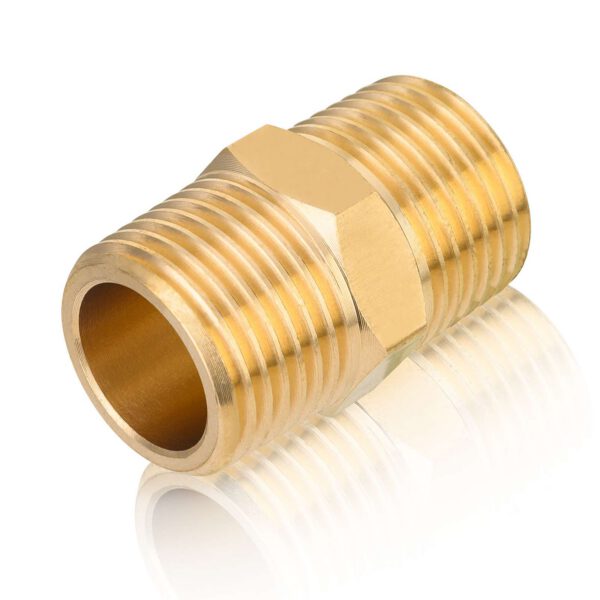 Male NPT Brass Hex Connector - Image 2