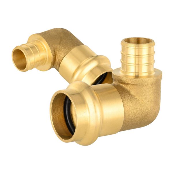Press x PEX Crimp Brass Elbow (Lead Free) - Image 2
