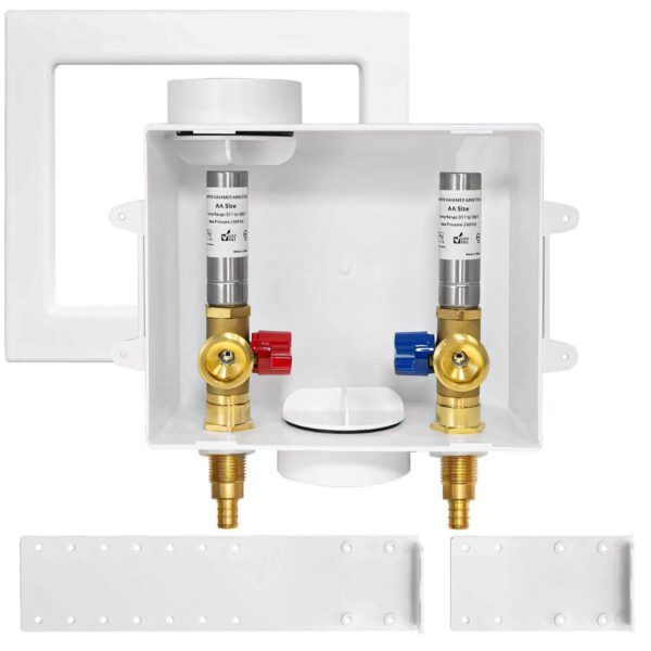 PEX Crimp (F1807) Inlet, Washing Machine Outlet Box, with Center Drain - Image 2