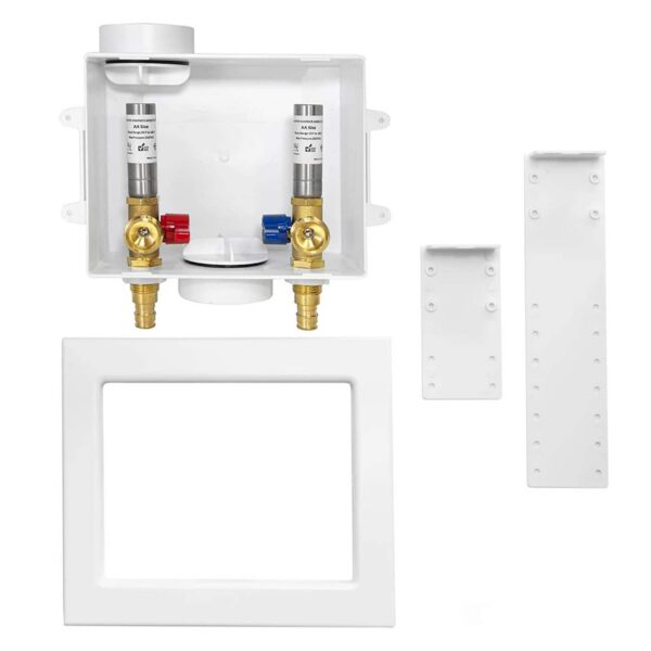 PEX Expansion (F1960) Inlet, Washing Machine Outlet Box, with Center Drain - Image 2