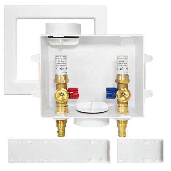 PEX Expansion (F1960) Inlet, Washing Machine Outlet Box, with Center Drain - Image 3
