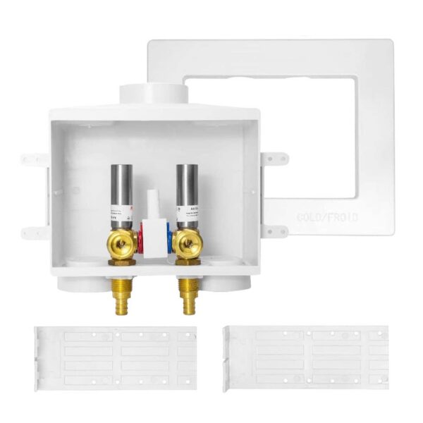 PEX Expansion (F1960) Inlet, Washing Machine Outlet Box, with Single Control Valve - Image 2