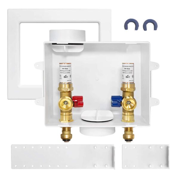 Push Fit Inlet, Washing Machine Outlet Box, with Center Drain - Image 3