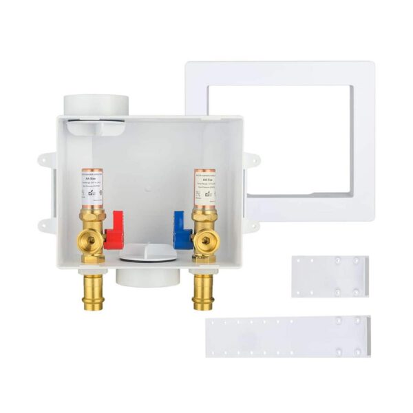 Copper Press Inlet, Washing Machine Outlet Box, with Center Drain - Image 3