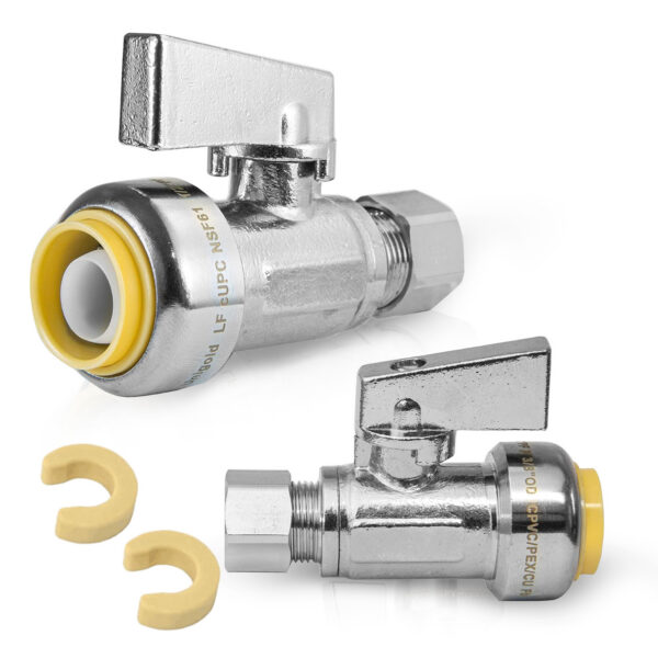 1/4-Turn Unigold Push-Fit Straight Stop - Image 2