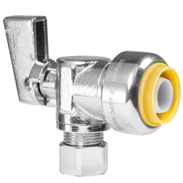 1/4-Turn Unigold Push-Fit Angle Stop Valve - Image 2