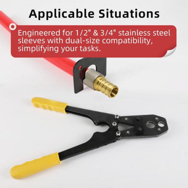 1/2 in. and 3/4 in. PEX-B SS Sleeve Crimp Tool - Image 2