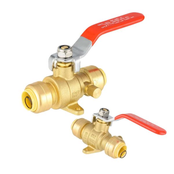 Push Fit Ball Valve With Drain Drop Ear (Lead Free) - Image 2