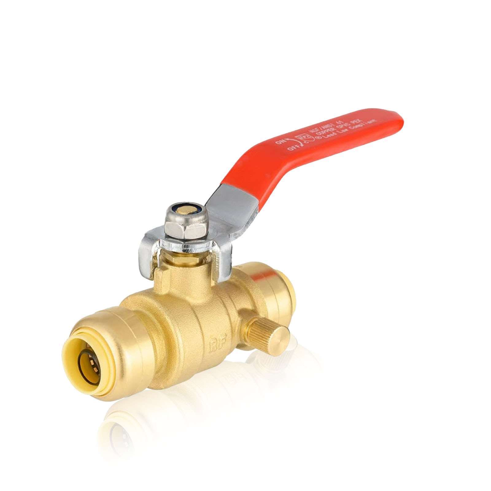 Push Fit Ball Valve With Drain (Lead Free)
