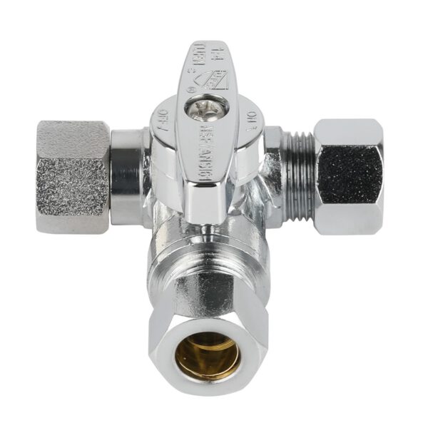 1/4 Turn Dual Outlet Tee Angle Stop - Image 2
