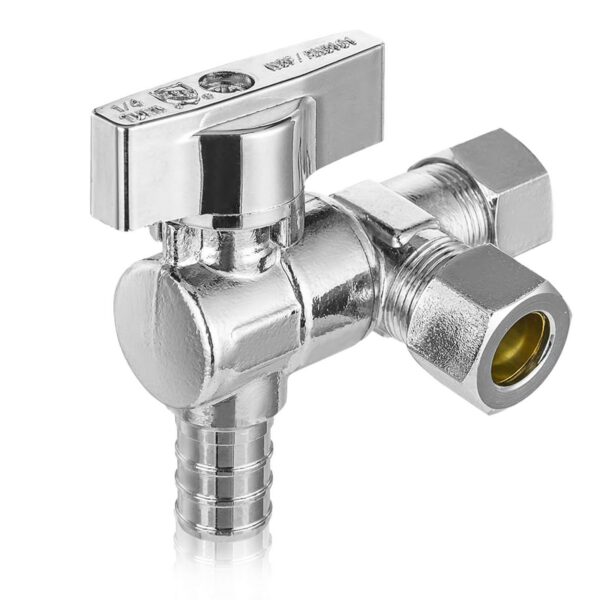 Quarter Turn PEX Crimp Split Angle Stop Valve - Image 2
