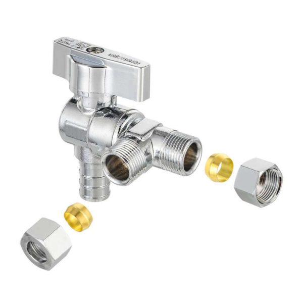 Quarter Turn PEX Crimp Split Angle Stop Valve - Image 4