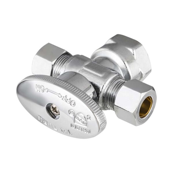 1/4-Turn Dual Outlet Tee Straight Stop - Image 2
